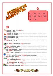 English Worksheet: POSSESSIVE ADJECTIVES