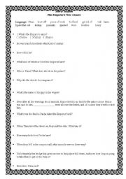 English Worksheet: The Emperors New Groove