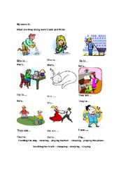 English Worksheet: What are they doing?