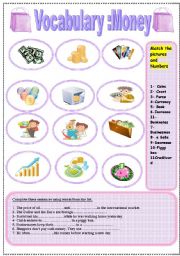 English Worksheet: Vocabulary   :   Money