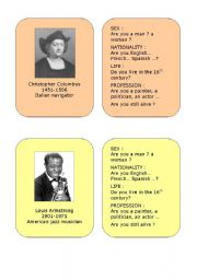 Famous people Activity-cards ( 2 )