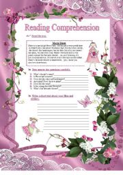 English Worksheet: Reading Comprehension - likes and dislikes