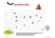 English Worksheet: Halloween Maze