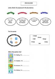 English worksheet: weather