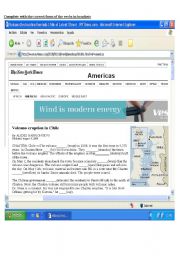 English Worksheet: Volcanic Eruption in Chile