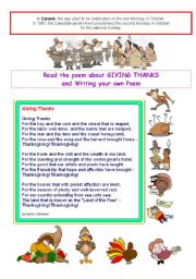 Knowing about Thanksgiving - activity 3