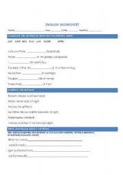 English Worksheet: simple present worksheet