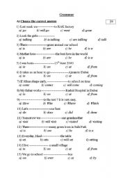English worksheet: worksheet on tenses