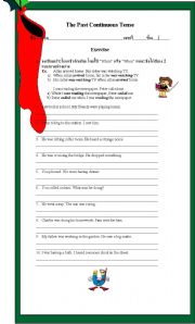 English Worksheet: The Past Continuous Tense