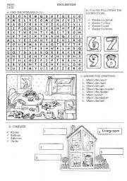English Worksheet: Test for elementary school