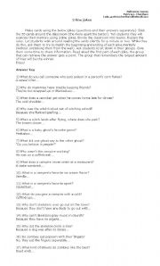 English Worksheet: 2-line jokes memory game