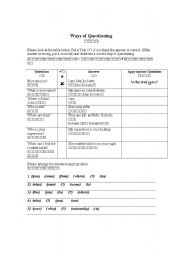 English Worksheet: How to ask questions