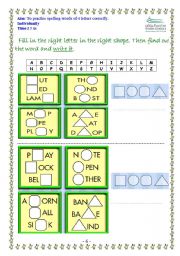 English worksheet: letter and shape