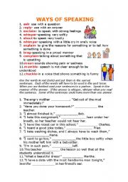 English Worksheet: WAYS OF SPEAKING