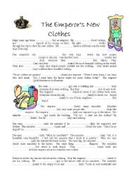 English Worksheet: The emperors new clothes - past simple
