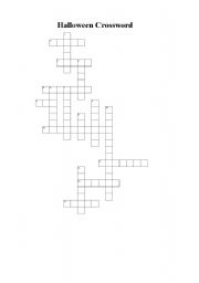 English worksheet: Halloween Crossword