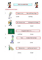 English worksheet: opposite adjectives test