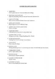 English worksheet: syllabus