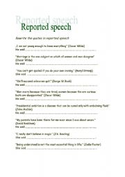 English Worksheet: Reported speech