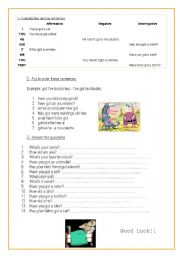 English Worksheet: Have got- Forms
