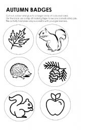 English Worksheet: Autumn Badges