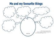English Worksheet: Me and my favourite things