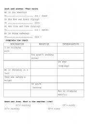 English worksheet: Present continuous tense