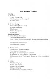 English worksheet: Elementary Conversation Vocabulary #1B