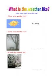 English worksheet: weather