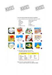 English Worksheet: Types of houses