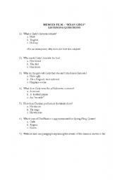 English Worksheet: Mean Girls Listening Activity