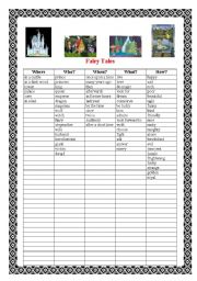 English Worksheet: Vocabulary fairy tales