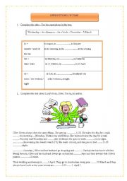 English Worksheet: Prepositions of time