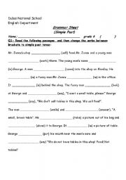 English Worksheet: simple past