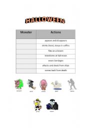 English Worksheet: halloween box