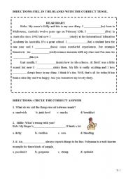 English Worksheet: Reading and Comprehension