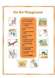 English Worksheet: On the Playground
