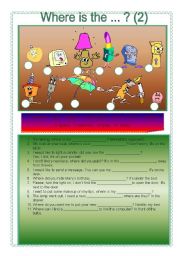 English Worksheet: Where is the ...? (2)