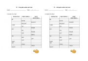 English worksheet: irregular verbs mini test