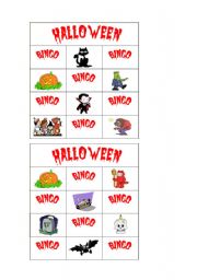 English Worksheet: Halloween bingo part 1