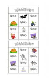 English Worksheet: Halloween bingo part 2