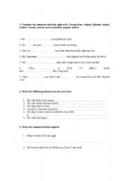 English Worksheet: Past Simple-regular verbs