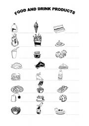 English Worksheet: Food and drink products