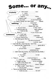 English Worksheet: some or any