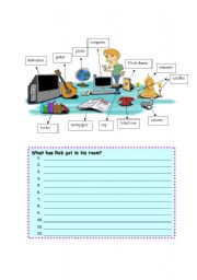 English Worksheet: Robs Room