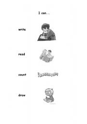 English Worksheet: I can...