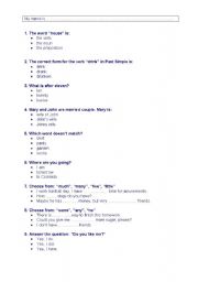 English worksheet: Qualification exam