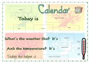 English Worksheet: Daily Calendar - part 1