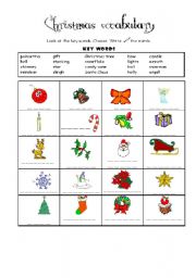 English Worksheet: Christmas vocabulary - For beginners