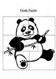 English Worksheet: Panda puzzle